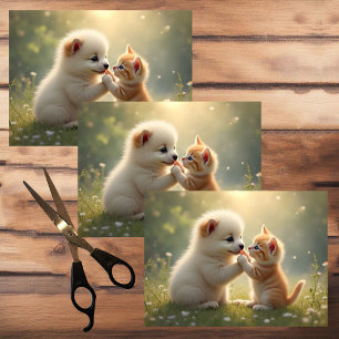 Papel De Seda Melhores amigos, deem-me cinco - fofo e gatinho