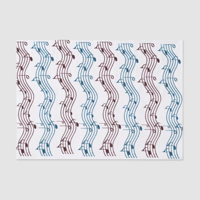 Papel De Seda Melómanos vermelhos e azuis (Frente )