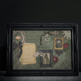 Papel De Seda Memória Funerária Vitoriana do Halloween Ephemera