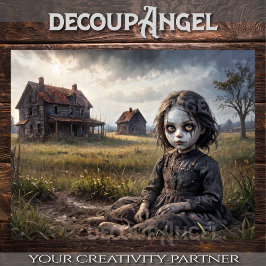 Papel De Seda Menina amaldiçoada em um jardim abandonado