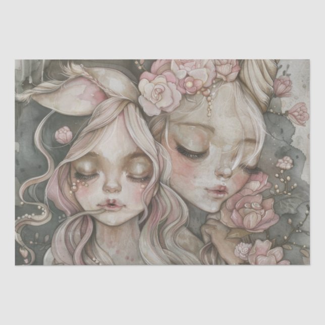 Papel De Seda menina aquarela (Frente )
