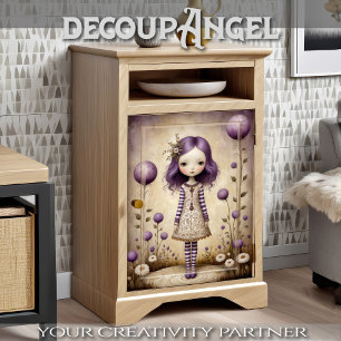 Papel De Seda Menina Bonita na Decoupage Lilac