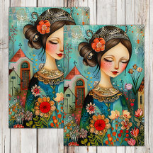 MENINA COLORIDA DAS FLORES NO JARDIM DE PRIMAVERA 