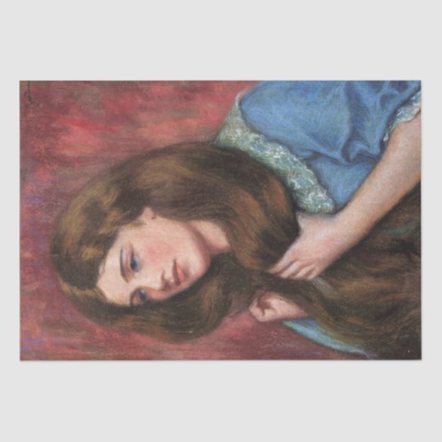 Papel De Seda Menina com Cabelo Marrom bonito (Frente )