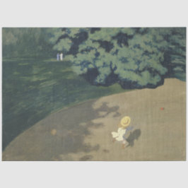 Papel De Seda Menina correndo atrás de uma bola vermelha (infânc