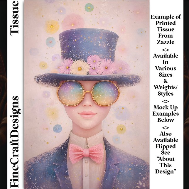 Papel De Seda Menina de chapéu floral e óculos escuros desligame (Criador carregado)