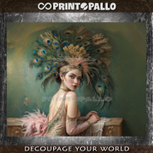 Menina de Flapper em 1920 com enorme chapéu de pen