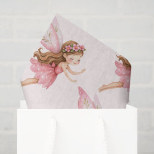 Papel De Seda Menina Fada Fofo em um Padrão Caprichoso de Vestid