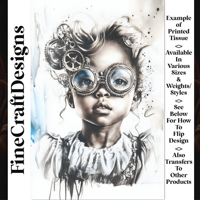 Papel De Seda Menina Monocromática Whimsic Em Óculos De Dissocia (Criador carregado)