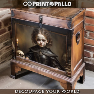 Papel De Seda Menina nobre amaldiçoada no estilo gótico