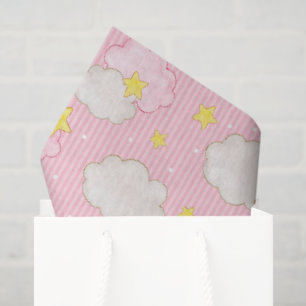 Papel De Seda Meninas Céu Rosa