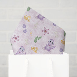 Papel De Seda Meninas Fofas Dino Aniversário Dinossauro