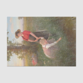 Papel De Seda Meninas Jovens Escolhendo Flores