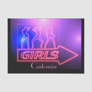 Papel De Seda Meninas Neon Rosa Assinam Thunder_Cove