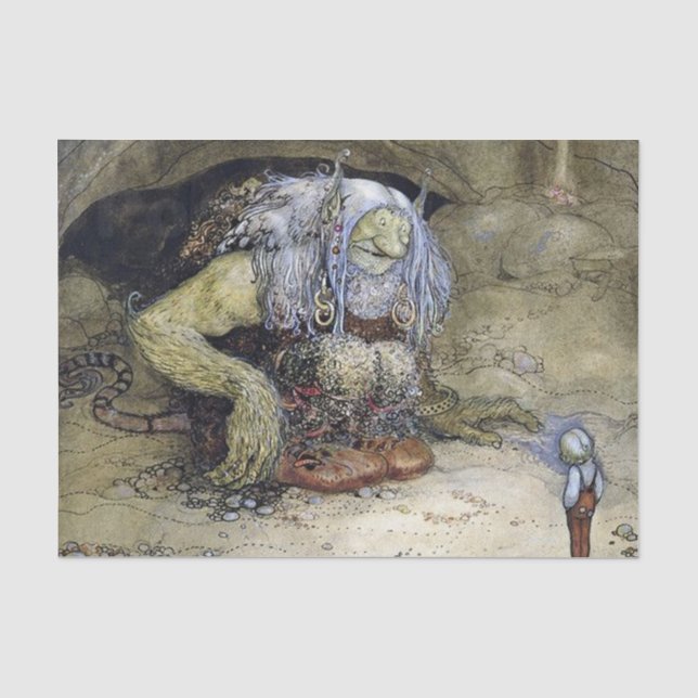Papel De Seda “Menino com Troll” por John Bauer (Frente )