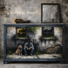 Papel De Seda Menino e Cachorro Silencioso Decaimento Urbano Mel