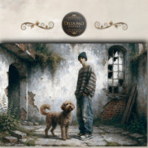 Menino e Cachorro Suave Calmo Neutro Urbano decoup