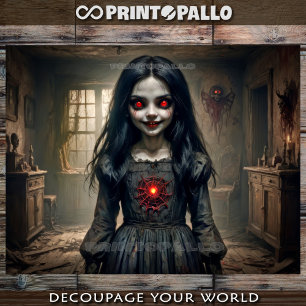 Papel De Seda Menino maldito do Talisman Vermelho em uma casa as