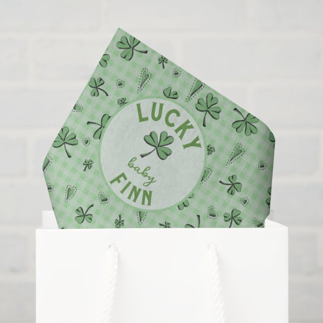 Papel De Seda Menino Sortudo Dia de São Patrício (Sacola de presentes)