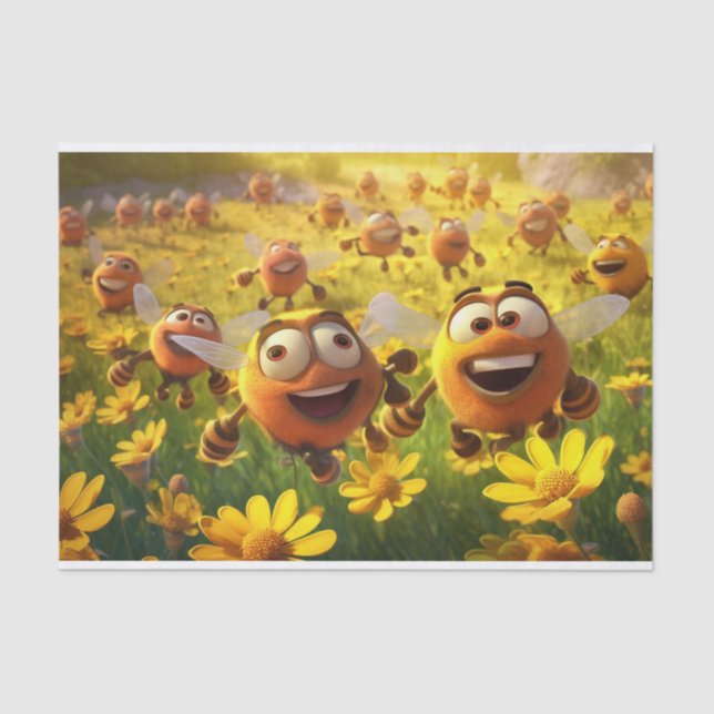 Papel De Seda Meninos de corte são amantes de abelhas (Frente )