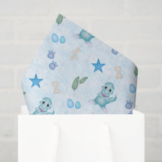 Papel De Seda Meninos Fofos Dino Aniversário Dinossauro