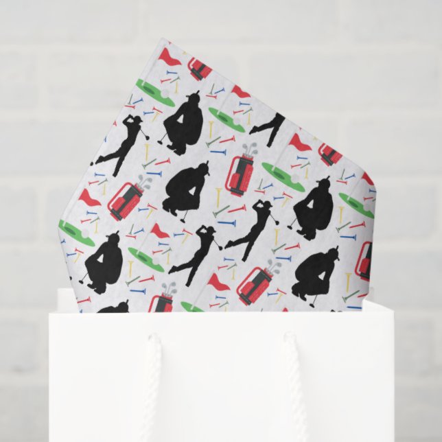 Papel De Seda Men's Golf Tissue Paper (Sacola de presentes)