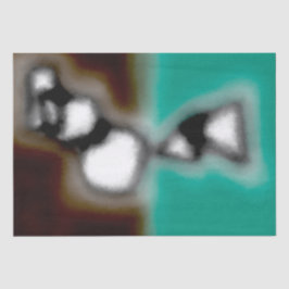 Papel De Seda Mensagem em uma garrafa: Abstrato Brown, Teal, B &