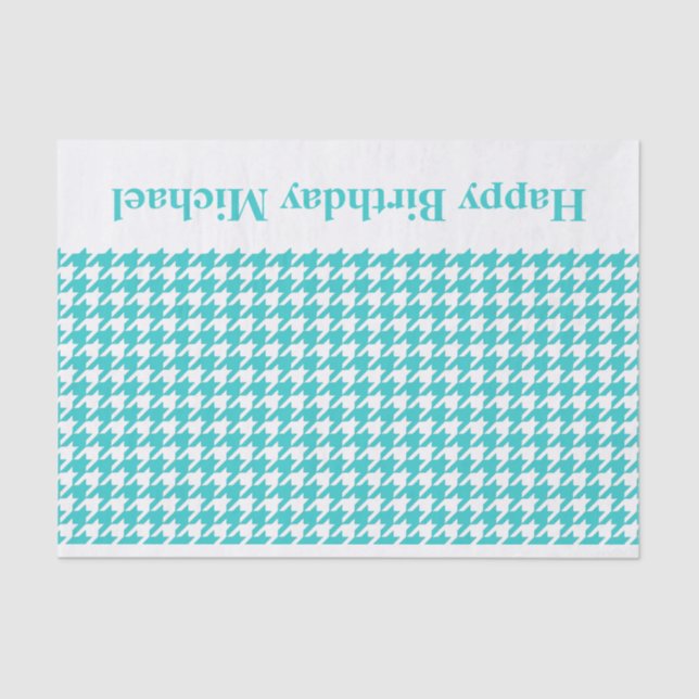 Papel De Seda Mensagem moderna de Houndstooth w/custom de (Frente )