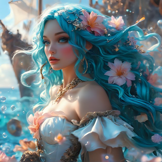 Papel De Seda Mermaid Icy Blue - Pirates Cove decoupage  (Criador carregado)