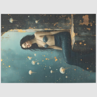 Papel De Seda Mermaid Jellyfish Ocean Fantasy Poster