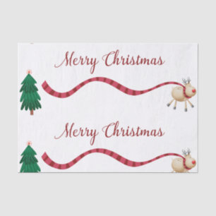 Papel De Seda Merry Christmas Reindeer