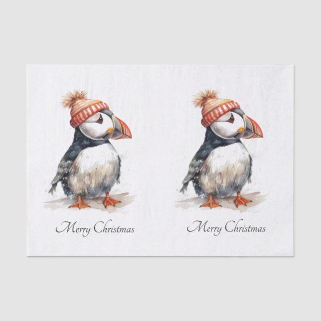 Papel De Seda Merry Puffin, personalizado (Frente )