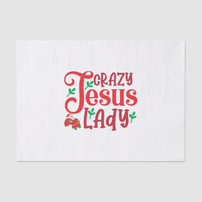 Papel De Seda Merry Xmas Crazy Jesus Lady (Frente )