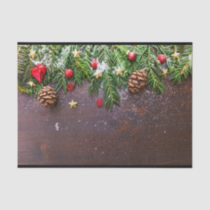 Papel De Seda Mesa de Natal russa com pinheiro e neve