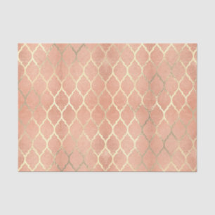 Papel De Seda Metálicos Dourados cor-de-rosa do coral coram