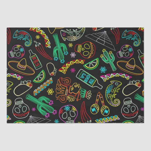 Papel De Seda México Fiesta Pattern (Frente )