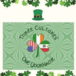 Papel De Seda México irlandês americano Flags Shamrock personali