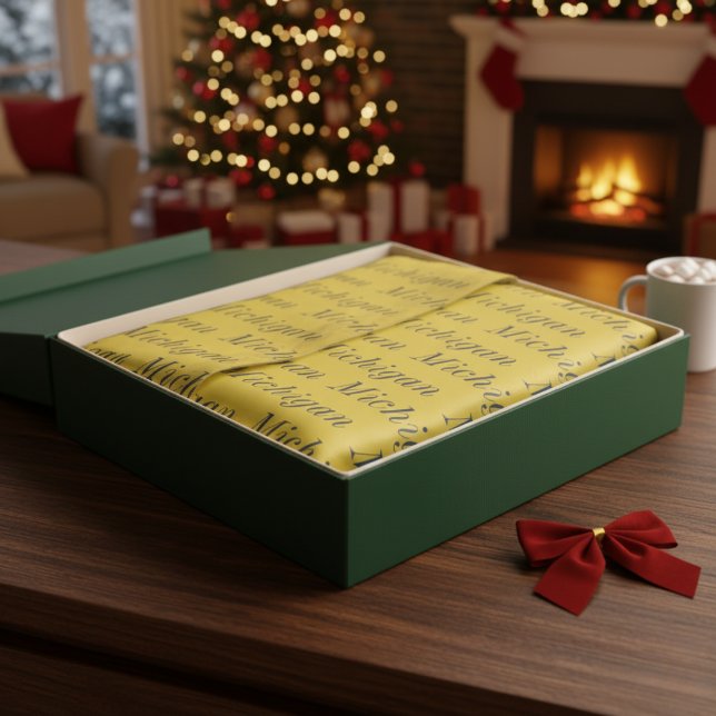 Papel De Seda Michigan Milho e Azul (Michigan Maize and Blue Tissue Paper)