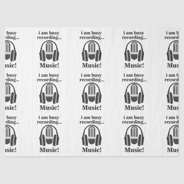 Papel De Seda Microfone Fone de Ouvido Gravação Música (Frente )