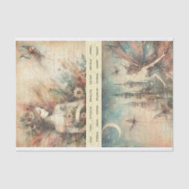 Papel De Seda Mídia mista artista Vintage Fairy Art Diário
