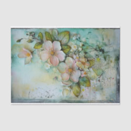 Papel De Seda Mídia Mista de Teal Suave