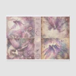 Papel De Seda Mídia mista Purpe Fairy Art Diário