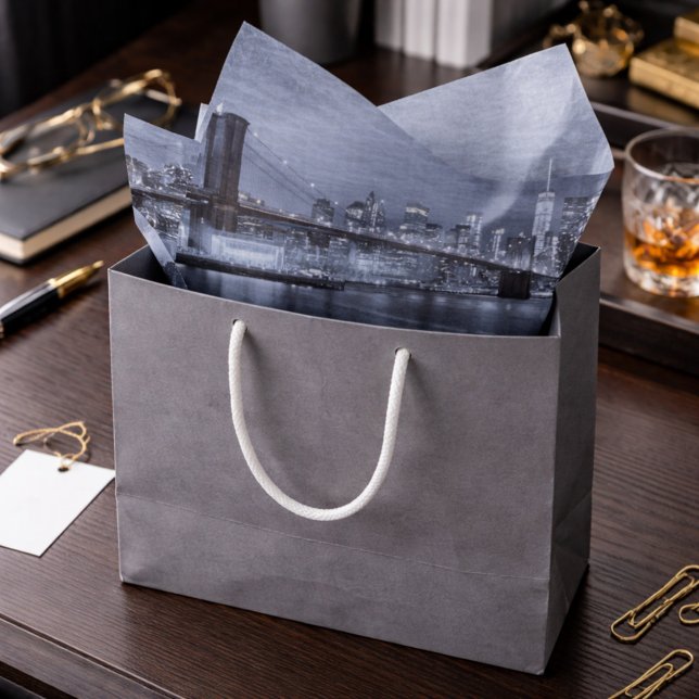 Papel De Seda Midnight Manhattan Skyline  (Criador carregado)