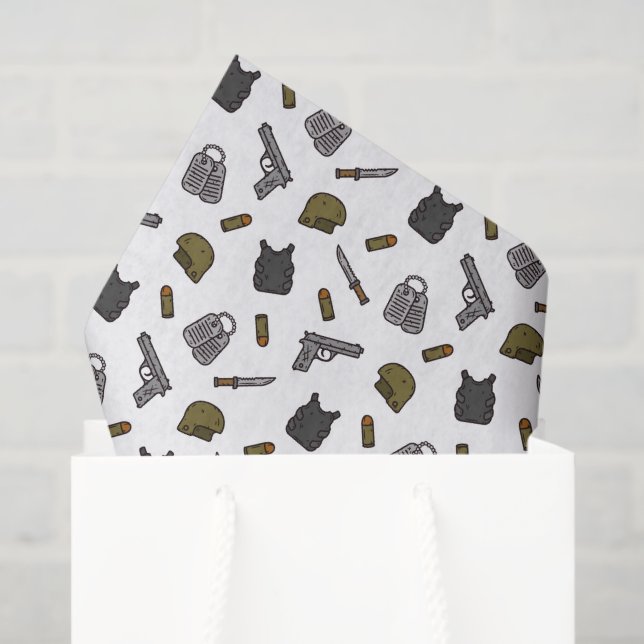 Papel De Seda Military Decoupage (Sacola de presentes)