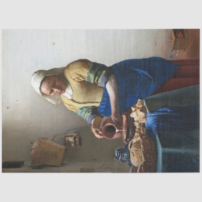 Papel De Seda Milkmaid, Johannes Vermeer, 1657-1658 (Frente )
