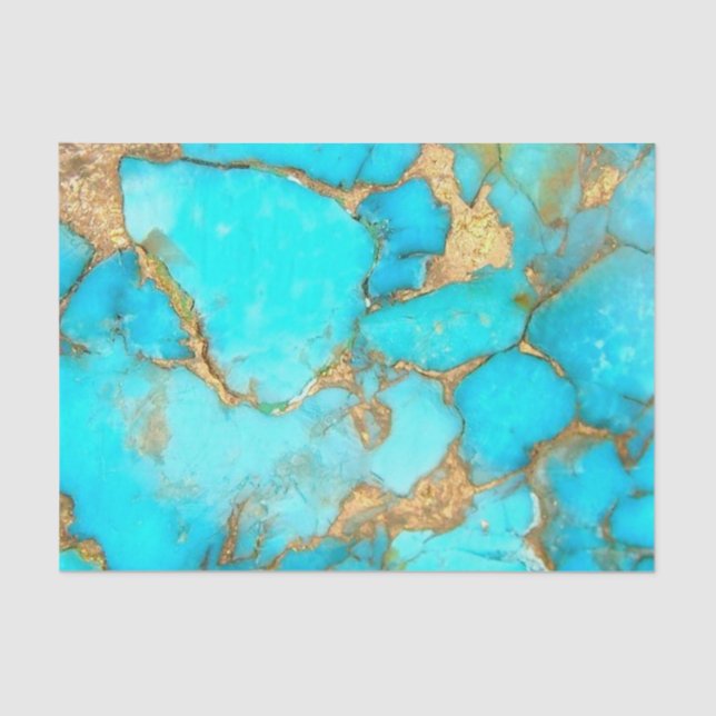 Papel De Seda mineral de pedra turquesa (Frente )