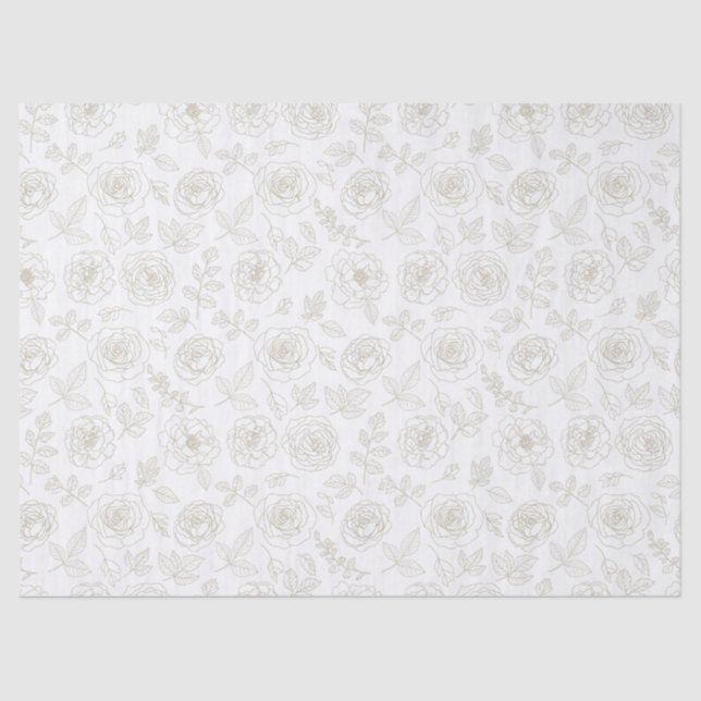 Papel De Seda Minimal Botanical Line Art Pattern (4) (Frente )