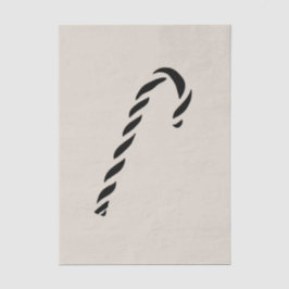 Papel De Seda Minimalist Black Christmas Candy cane