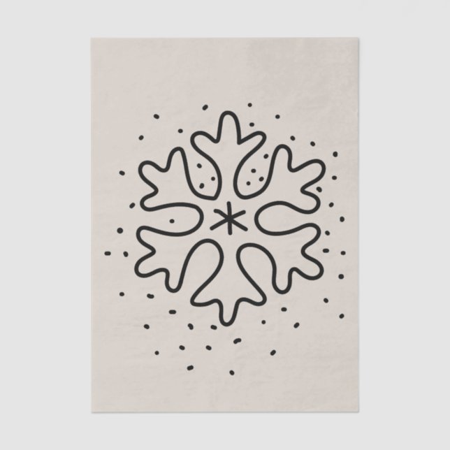 Papel De Seda Minimalist handdrawn snowflake (Frente )