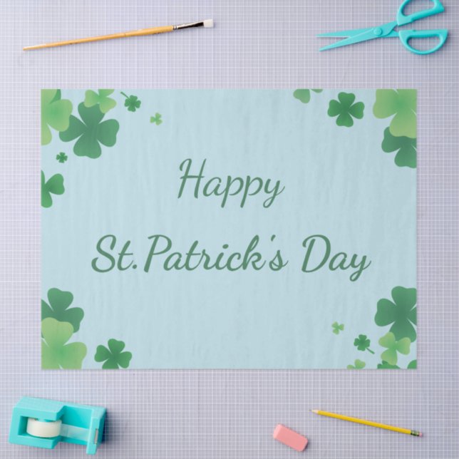 Papel De Seda Minimalist St Patrick’s Day Clover Frame (Arte )